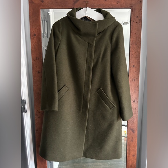 MANGO Basics Olive Green Wool Coat - Picture 2 of 8